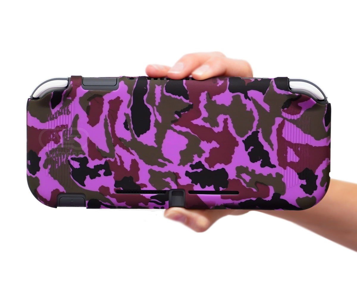 nintendo switch lite silicone case protector cover wrap purple camouflage