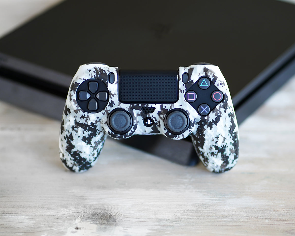white digital camo ps4 silicone controller case cover