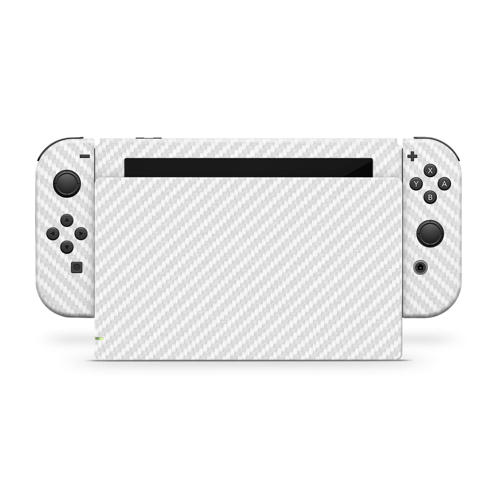 white carbon fiber skin nintendo switch joy-cons dock charger