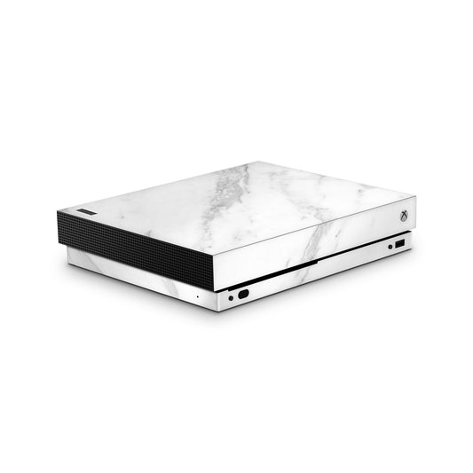 white-marble-xbox-one-x-console-sticker-skin-wrap
