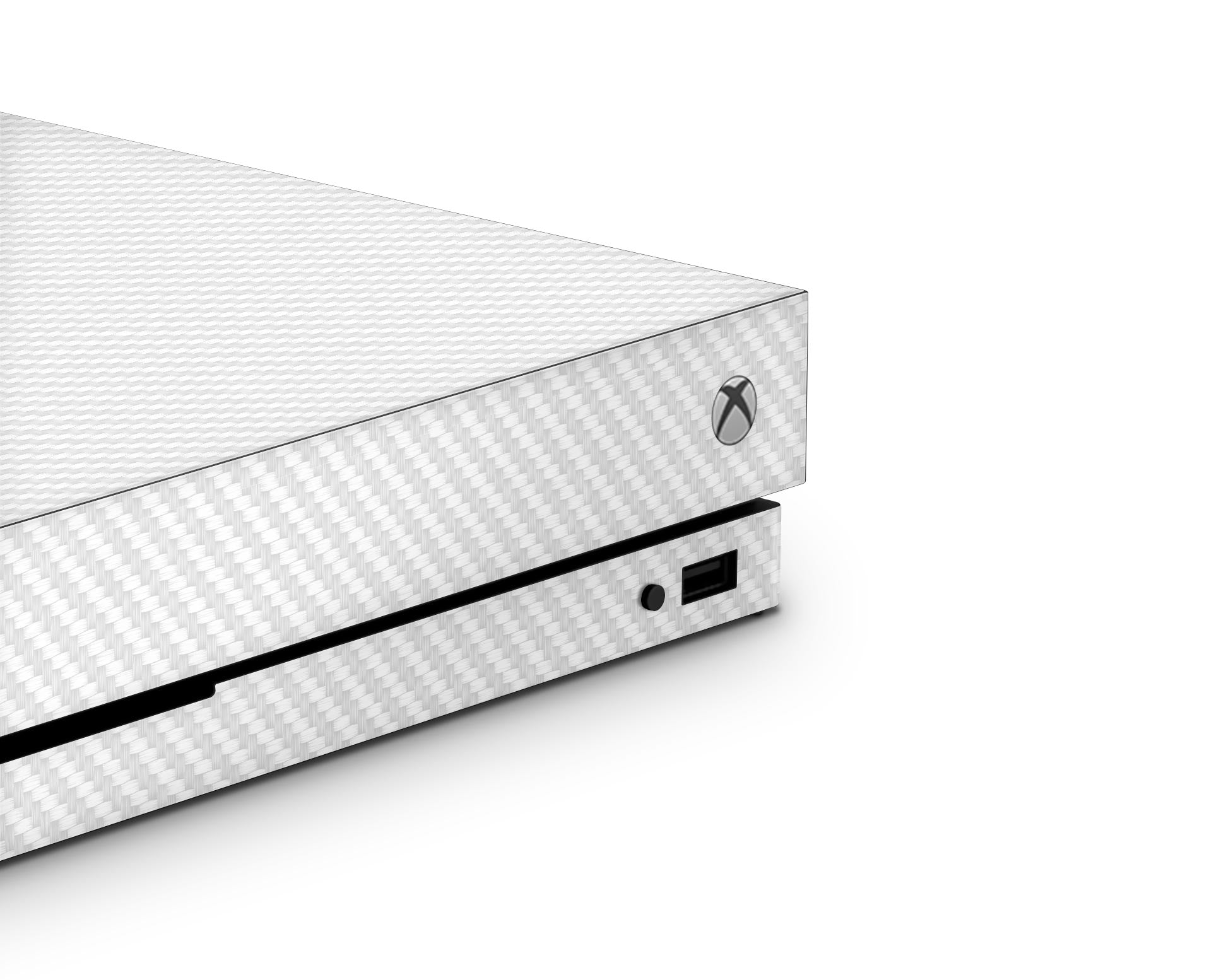 White Carbon Fiber - Xbox One X Console Skin